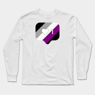 Instagram Heart Notification - Asexual Pride Flag Long Sleeve T-Shirt